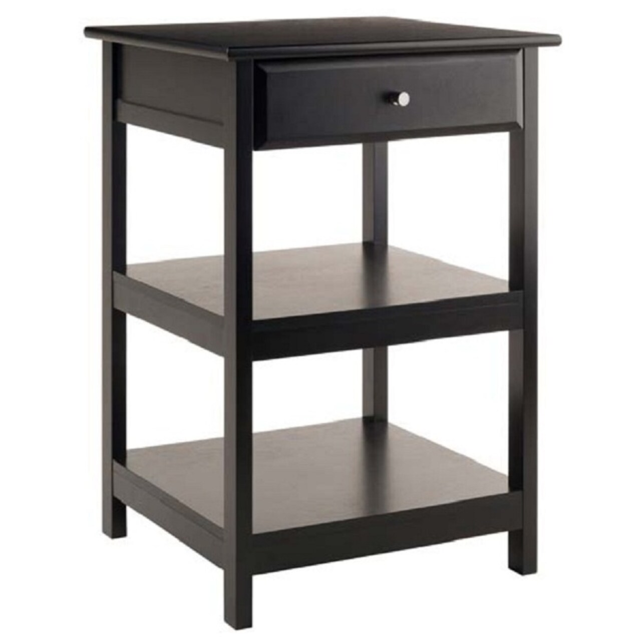 Contemporary Home Living Wooden 2-Shelf Printer Stand - 30.75" - Black